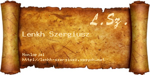 Lenkh Szergiusz névjegykártya